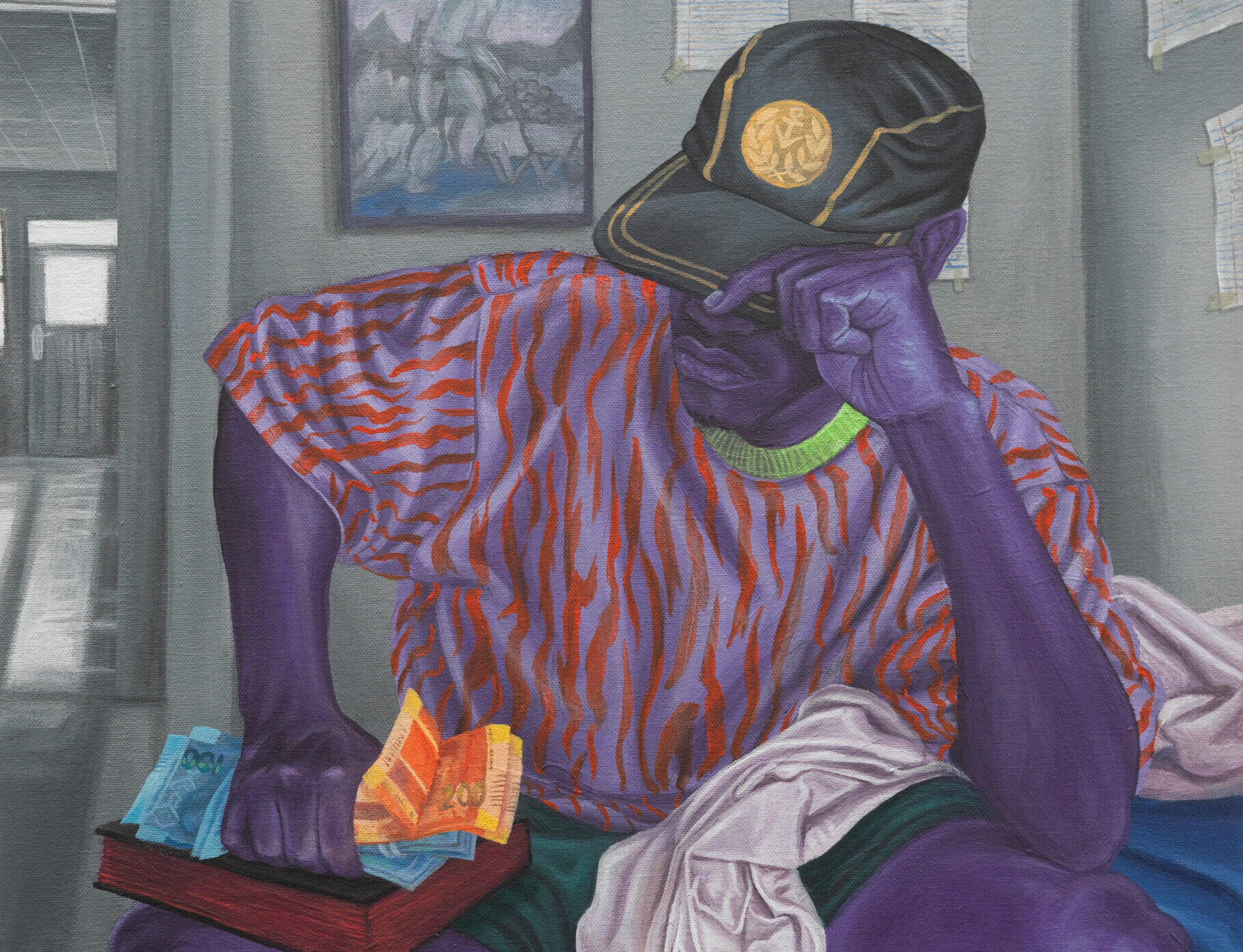 Qhamanande Maswana, 'Money On The Bible', 2024, Acrylic On Canvas