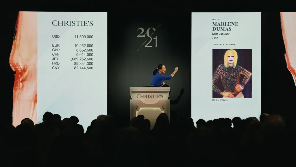 Auctioneer Yu Ge Wang Sells Miss January By Marlene Dumas For 13.6 Million 1 1024x576