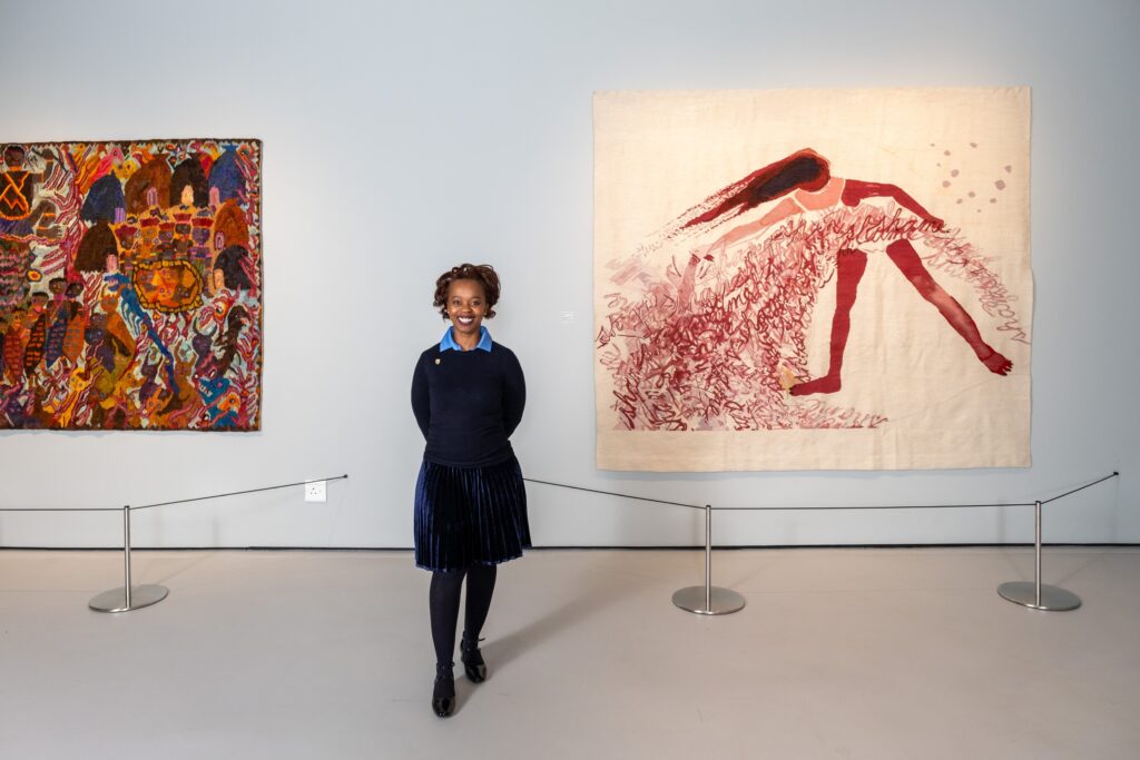 Standard bank gallery curator and manager dr same mdluli at the exhibition