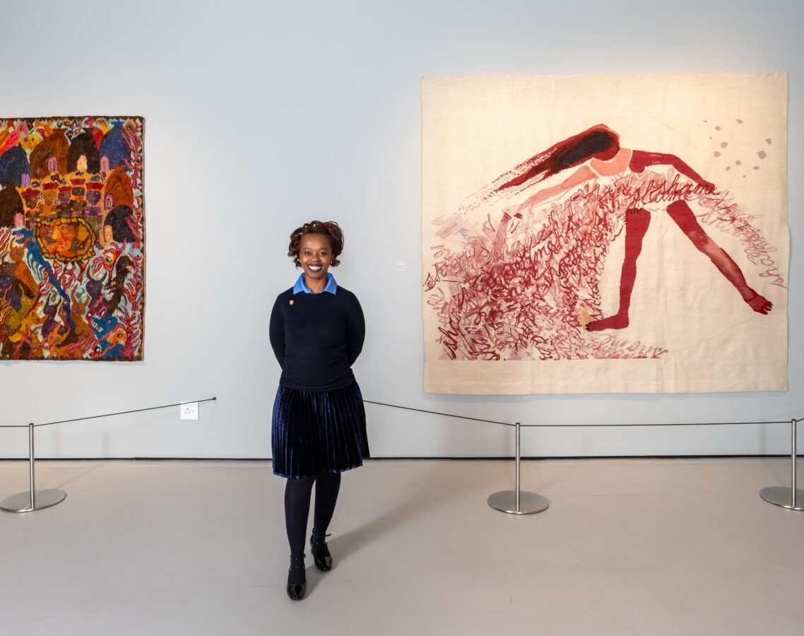 Standard bank gallery curator and manager dr same mdluli at the exhibition