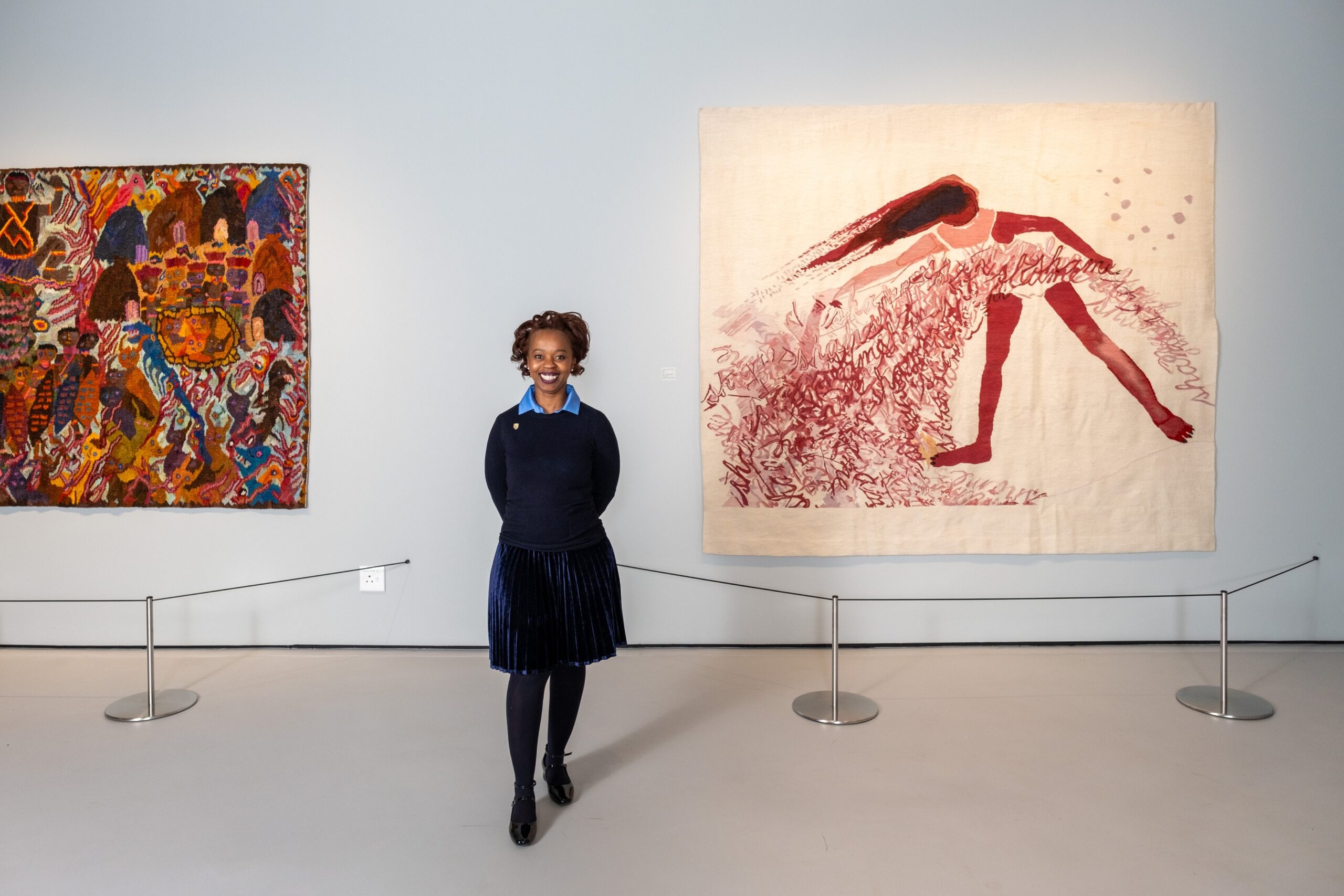 Standard bank gallery curator and manager dr same mdluli at the exhibition