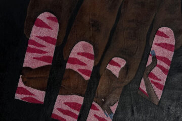Worldart sichumile adam johannesburg's hidden gem acrylic paint fabric and glass beads on canvas 91x65cm