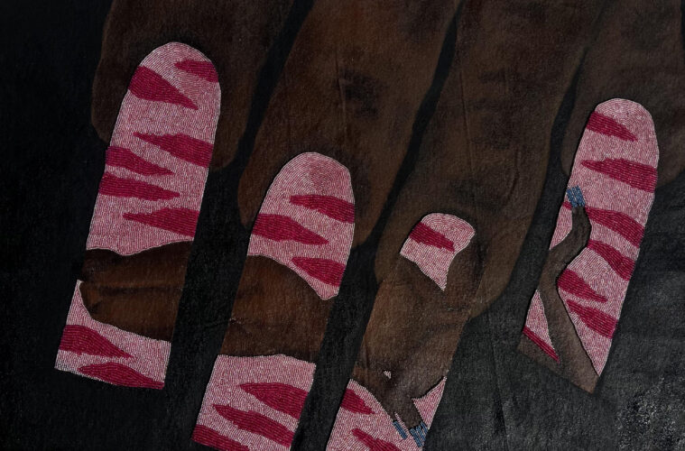 Worldart sichumile adam johannesburg's hidden gem acrylic paint fabric and glass beads on canvas 91x65cm