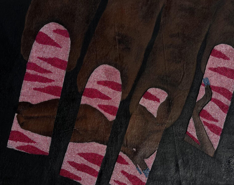 Worldart sichumile adam johannesburg's hidden gem acrylic paint fabric and glass beads on canvas 91x65cm