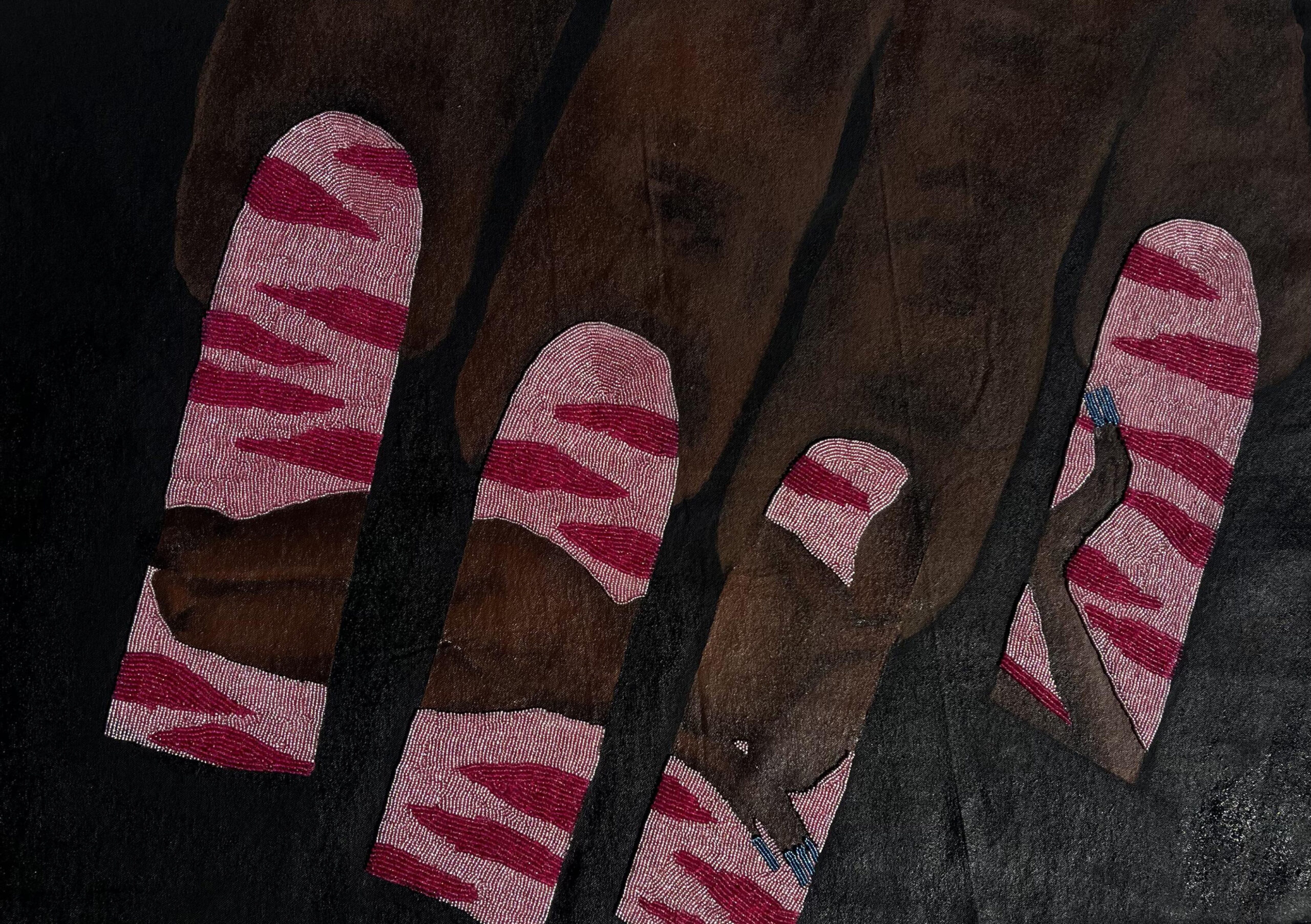 Worldart sichumile adam johannesburg's hidden gem acrylic paint fabric and glass beads on canvas 91x65cm