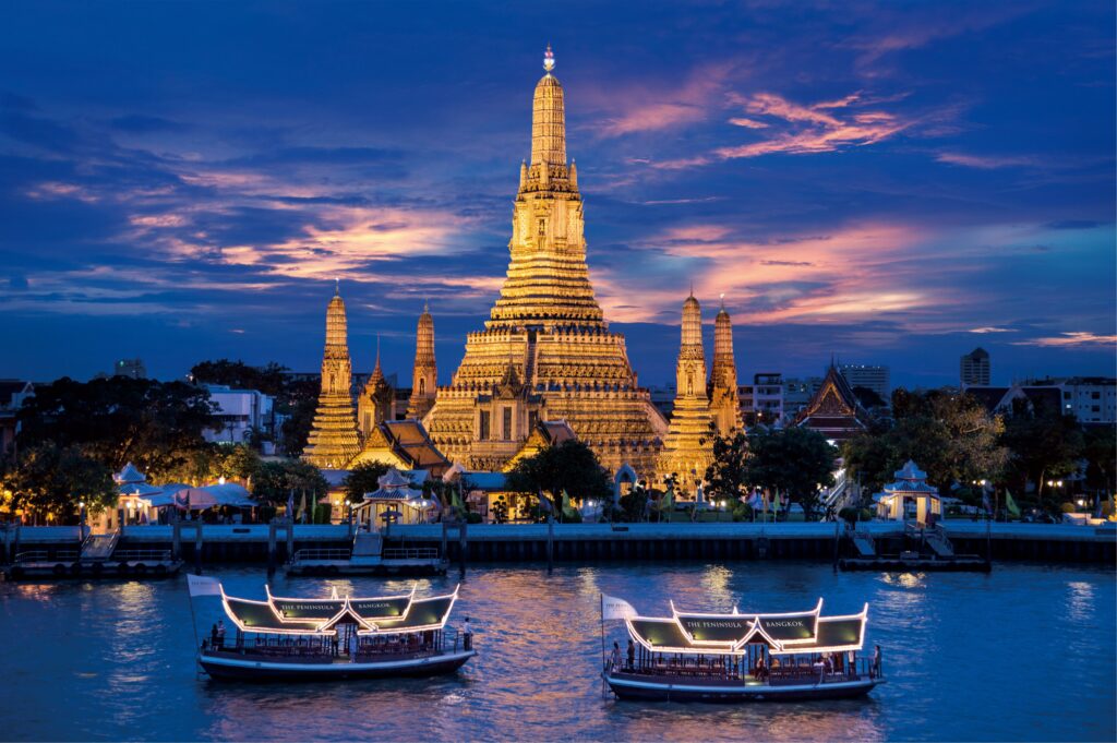 Bangkok temple dawn thailand