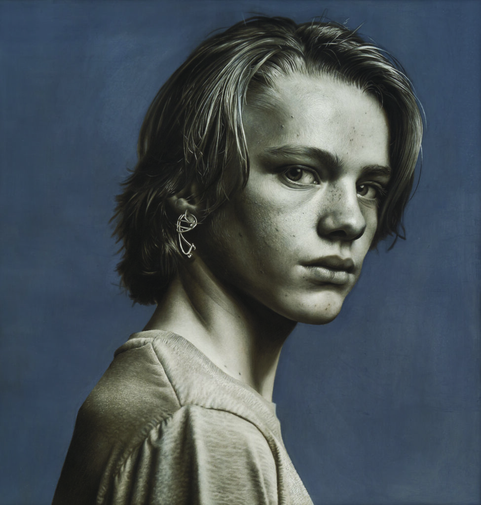 Ryno Swart - Drawing Medal goes to Ruan Huisamen for "Adolecent in Blue". Charcoal and Pastel on Paper.