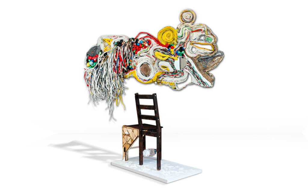 Ifeoma U. Anyaeji
Nigerian 1981-
A No M'eba, Ma Na Anoho Mu Eba (I Am Here, But I Am Not Here - Presence, Absence)
2016
