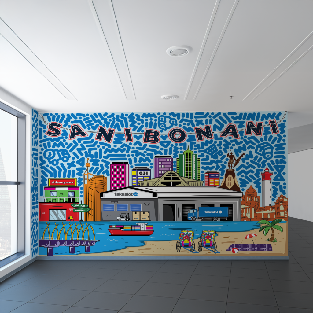 Takealot durban wall mural office hall