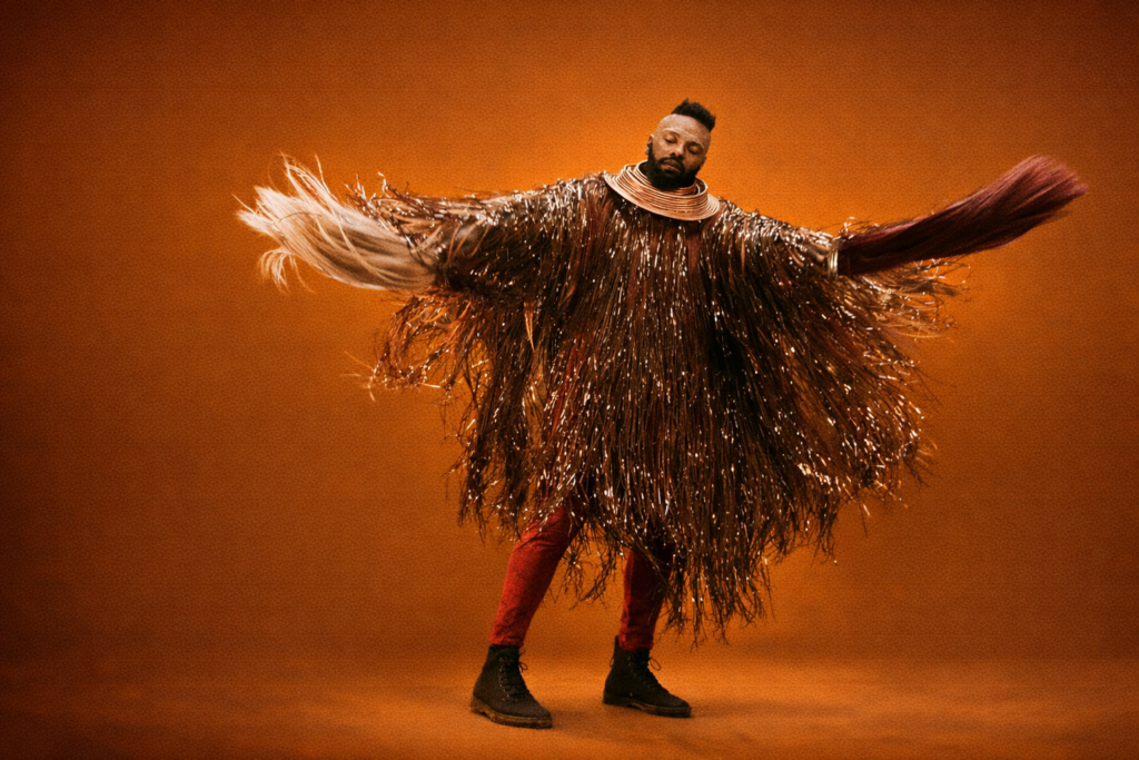 Dynamic movement in copper and feathers