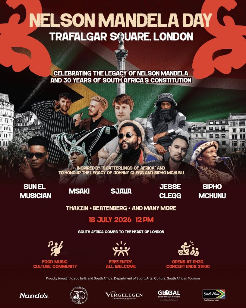 Nelson Mandela Day celebrated at Trafalgar Square.
